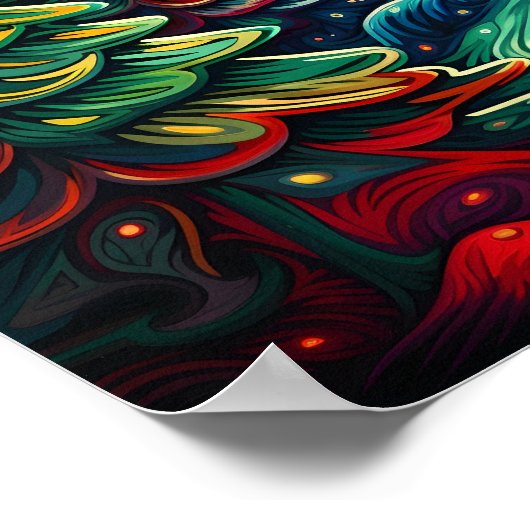 サイケデリッククリスマスツリーのポスター ポスター (角)