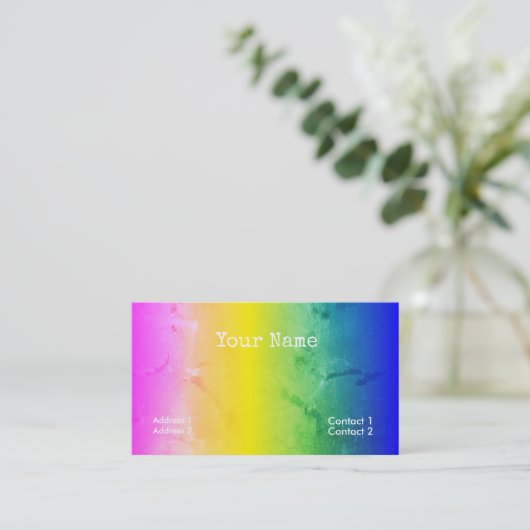 サイケデリックグランジストライプ虹 名刺 (スタンド正面)