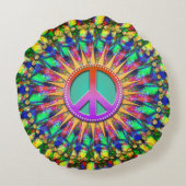 サイケデリックサンシャイングルービーピースエナジーデコール ラウンドクッション (裏面)