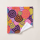 サイケデリックサークルバスタオールセット バスタオルセット (ウォッシュタオル)