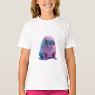 サイケデリックスサイケデリック レインボー ギャラクシー セイウチ 女性 Tシャツ