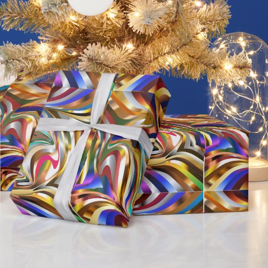 サイケデリックスタイリッシュ壁紙の背景 ラッピングペーパー (クリスマス)