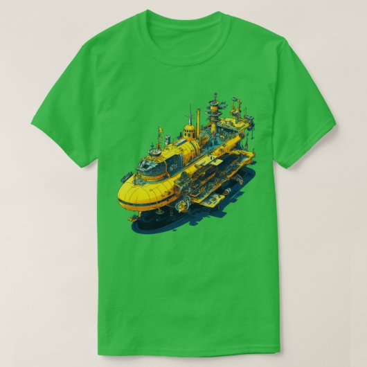 サイケデリックスタイル黄色潜水艦 Tシャツ (デザイン正面)