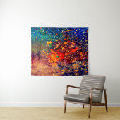 サイケデリックスプラッター | レインボーアブストラクトバックドロップ タペストリー (インサイチュ(横))