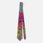 サイケデリックティール（緑がかった色）ブルー抽象芸術装飾ダリア ネクタイ (正面)