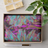 サイケデリックティール(緑がかった色)ブルー抽象芸術装飾ダリア 薄葉紙 (ギフト)