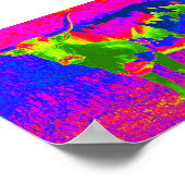 サイケデリックテキサス州ロングホーン牛 ポスター (角)