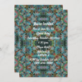 サイケデリックデイジーアートパーティー 招待状 (正面/裏面)