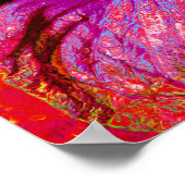 サイケデリックトリップ（幻覚体験）のようなレトロレッドハイビスカスフラワー ポスター (角)