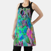 サイケデリックトリップ（幻覚体験）のような緑青の花 エプロン (インサイチュ)