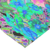 サイケデリックトリップ（幻覚体験）のような緑青の花 ショートテーブルランナー (コーナー)