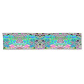 サイケデリックトリップ（幻覚体験）のような緑青の花 ショートテーブルランナー (横)