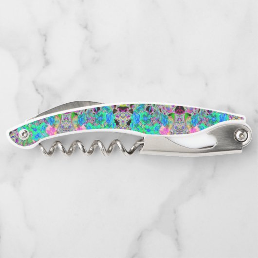 サイケデリックトリップ（幻覚体験）のような緑青の花 ソムリエナイフ (裏面)