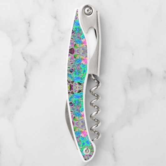 サイケデリックトリップ（幻覚体験）のような緑青の花 ソムリエナイフ (裏面)