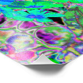 サイケデリックトリップ(幻覚体験)のような緑青の花 フォトプリント (角)