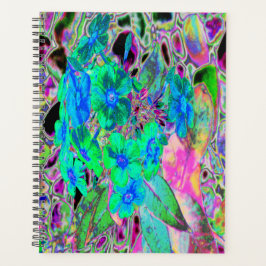 サイケデリックトリップ（幻覚体験）のような緑青の花 プランナー手帳