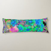 サイケデリックトリップ(幻覚体験)のような緑青の花 ボディピロー (裏面)