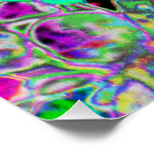 サイケデリックトリップ（幻覚体験）のような緑青の花 ポスター (コーナー)