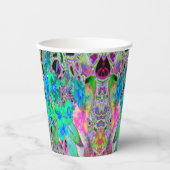 サイケデリックトリップ(幻覚体験)のような緑青の花 紙コップ (正面)