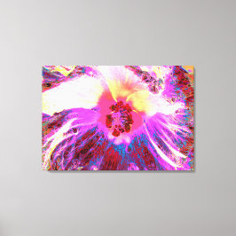 サイケデリックトリップ（幻覚体験）のような虹色ハイビスカス キャンバスプリント