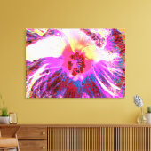 サイケデリックトリップ（幻覚体験）のような虹色ハイビスカス キャンバスプリント (インサイチュ (リビング))