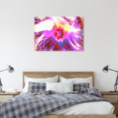 サイケデリックトリップ（幻覚体験）のような虹色ハイビスカス キャンバスプリント (インサイチュ (寝室))
