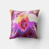 サイケデリックトリップ（幻覚体験）のような虹色ハイビスカス クッション (裏面)