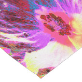 サイケデリックトリップ（幻覚体験）のような虹色ハイビスカス ショートテーブルランナー (コーナー)