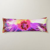 サイケデリックトリップ（幻覚体験）のような虹色ハイビスカス ボディピロー (裏面)
