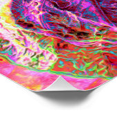 サイケデリックトリップ（幻覚体験）のような虹色ハイビスカス ポスター (コーナー)