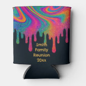 サイケデリックネオンカスタムグリッタードリップクーラーボックス 缶クーラー (正面)