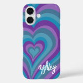 サイケデリックハート書道スクリプト名パープル Case-Mate iPhoneケース (裏面)