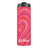 サイケデリックハート書道スクリプト名Pinks タンブラー (正面)