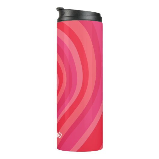 サイケデリックハート書道スクリプト名Pinks タンブラー (回転右)