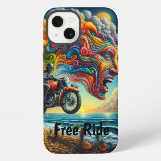 サイケデリックバイクの夢の世界 iPhoneケース (裏面)