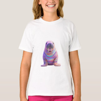 サイケデリックパステルタイダイセイウチクジラキッズ Tシャツ