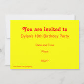 サイケデリックパーティー招待状の長方形 招待状 (裏面)