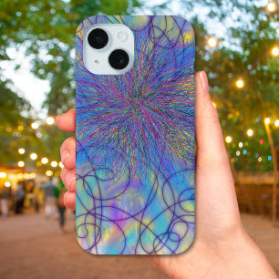 サイケデリックパープルピファンキーッカラフルク・アモダンート iPhone 15ケース