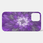 サイケデリックパープルフラワー抽象フラクタルアート Case-Mate iPhoneケース (裏面 (横))