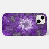 サイケデリックパープルフラワー抽象フラクタルアート Case-Mate iPhoneケース (裏面 (横))