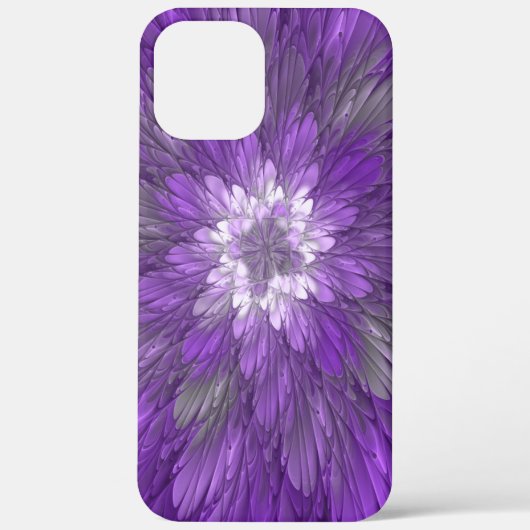 サイケデリックパープルフラワー抽象フラクタルアート Case-Mate iPhoneケース (裏面)