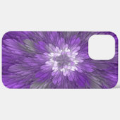サイケデリックパープルフラワー抽象フラクタルアート Case-Mate iPhoneケース (裏面 (横))