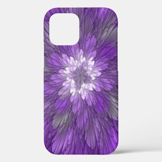 サイケデリックパープルフラワー抽象フラクタルアート Case-Mate iPhoneケース (裏面)