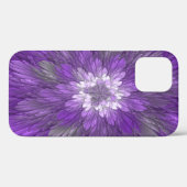 サイケデリックパープルフラワー抽象フラクタルアート Case-Mate iPhoneケース (裏面 (横))