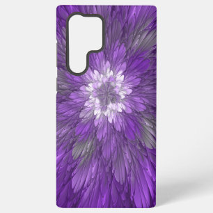 サイケデリックパープルフラワー抽象的フラクタルアート SAMSUNG GALAXY S22 ULTRAケース