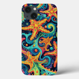 サイケデリックヒトデと宇宙波 iPhone 13ケース
