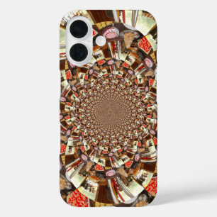 サイケデリックビジョン アースカラーの抽象画ブラウン系 iPhone 16ケース