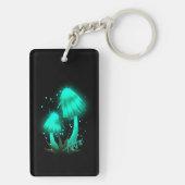 サイケデリックピクシーのキャップ白熱［赤熱］光を放つシアンキノコ キーホルダー (裏面)