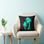 サイケデリックピクシーのキャップ白熱［赤熱］光を放つシアンキノコ クッション (椅子)