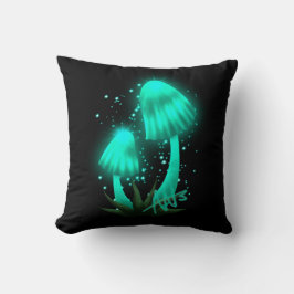 サイケデリックピクシーのキャップ白熱［赤熱］光を放つシアンキノコ クッション